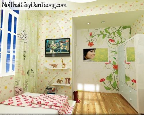 giấy dán tường trẻ em, trang trí phòng cho bé gái và trai