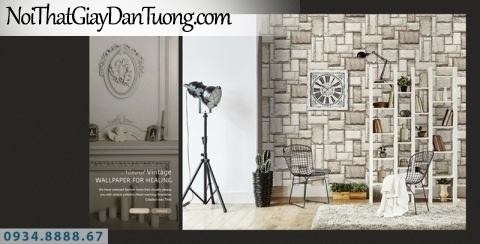 Giấy dán tường PIEDRA, giấy dán tường 3D màu xám, xám bạc, xám đen, những miếng ô vuông tạo bóng 22-024