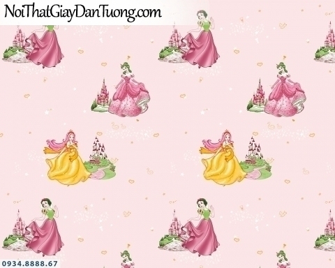 Martina | giấy dán tường Martina 1001-1 | giấy dán tường trẻ em màu hồng, hình công chúa Disney Princess, hình công chúa màu đẹp