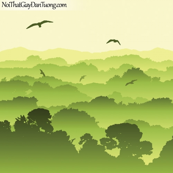 Tranh dán tường | Những chú chim đại bàng tung cánh trên những khu rừng già DA2192