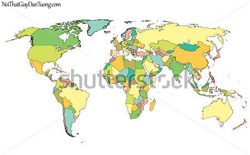 Tranh dán tường | Bản đồ thế giới DA707
