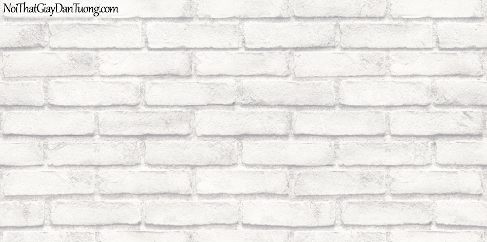 Giấy dán tường giả gạch 3D, giấy dán tường gạch màu trắng, gạch trắng 70003-2 g