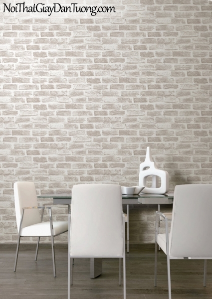 Giấy dán tường giả gạch 3D, giấy dán tường gạch màu trắng , gạch trắng H6033-1 g pc1