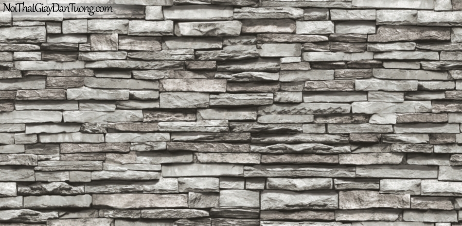 Giấy dán tường Natural Hàn Quốc 87030-1, giả gạch, giả đá, giả gỗ 3D, giấy dán tường giả đá nâu xám