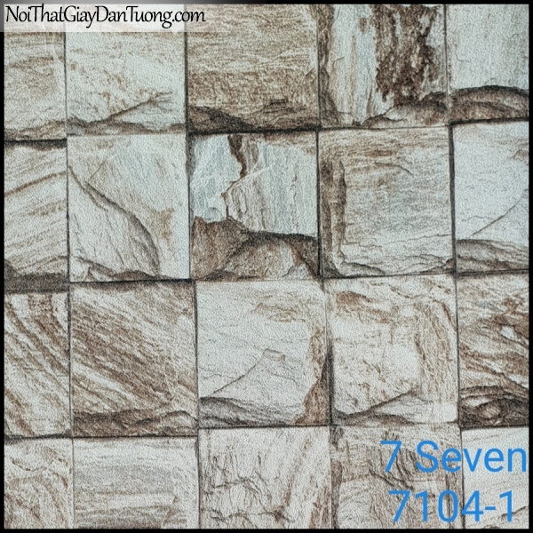 7 SEVEN, 7SEVEN, Giấy dán tường Hàn Quốc 7104-1, giấy dán tường 3D gân nhỏ, giả đá, giả gỗ, giả gạch, phù hợp với nhà hàng, cafe, spa