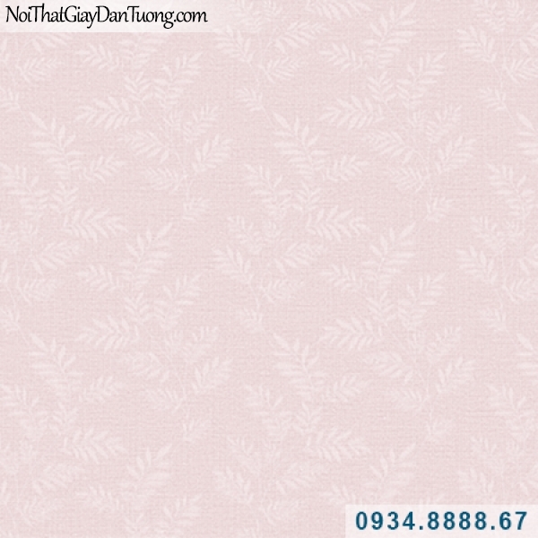 Giấy dán tường Hàn Quốc ARTBOOK, giấy dán tường lá dây leo màu hồng, dây leo 57171-2