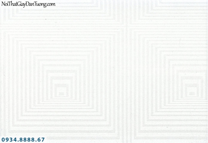 J 100 | Giấy dán tường J100 Hàn Quốc, giấy dán tường họa tiết ô vuông tạo chiều sâu, màu trắng 9278-3, phòng khách