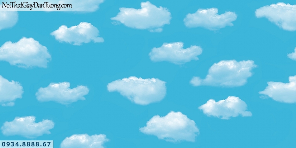 Martina | giấy dán tường Martina 2006-1 | giấy dán tường bầu trời màu xanh, mây mà trắng, giấy dán trần nhà