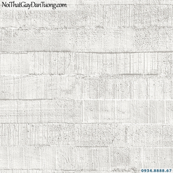 Giấy dán tường giả bê tông màu trắng xám | 3D | Hàn Quốc | Stone & Natural 85092-1
