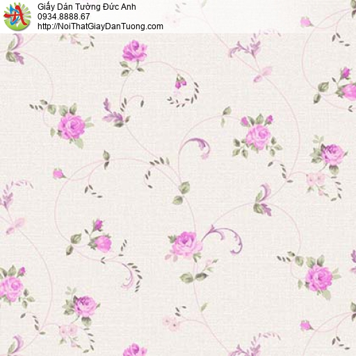 Florence 82052-2 | Giấy dán tường hoa lá màu hồng, hoa rơi dây leo