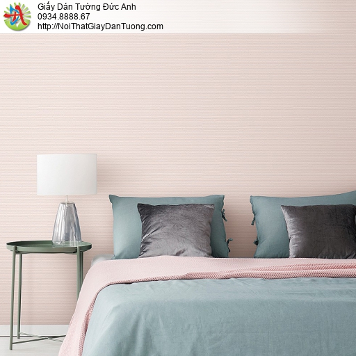 Giấy dán tường màu hồng sọc ngang nhỏ, màu hồng đẹp Lohas 87384-6