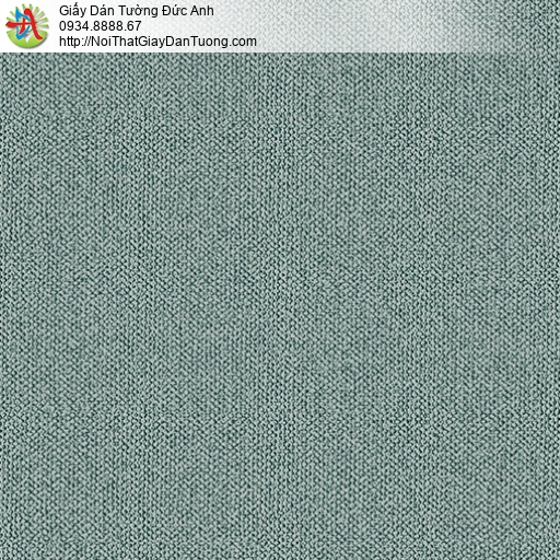 3811-7 Giấy dán tường màu xanh ngọc nhạt, giấy dạng gân màu xanh đậm