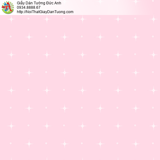 35007-1 Giấy dán tường chấm bi hình ngôi sao màu hồng cho bé gái