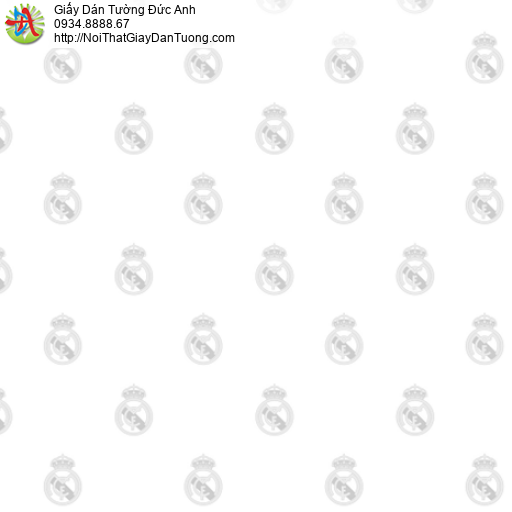 35018-1 Giấy dán tường logo đội bóng Real Madrid màu đen trắng cho bé