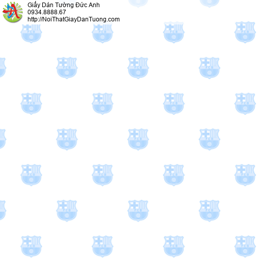 35022-1 Giấy dán tường logo câu lạc bộ Barcelona màu xanh nhạt cho bé
