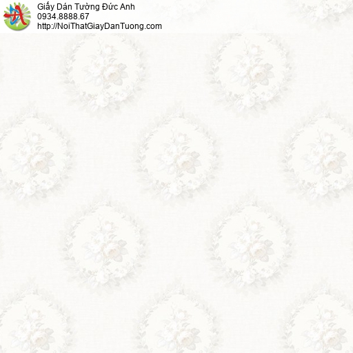 Casabene 2728-1, Giấy dán tường hoa văn họa tiết cổ điển phong cách Châu Âu màu trắng xám