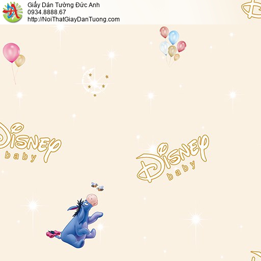 Giấy dán tường hình chú lừa Eeyore dễ thương trong Pooh của Disney, Happy story 6815-1B