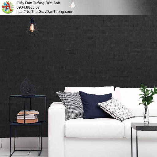 Albany 6809-8, Giấy dán tường màu đen, giấy gân trơn đơn giản một màu hiện đại