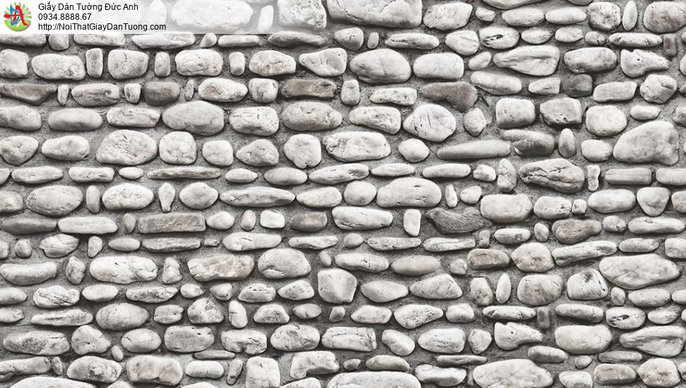 Giấy dán tường giả đá 3D màu xám, giấy giả đá cao cấp Hàn Quốc, Natural 88430-2