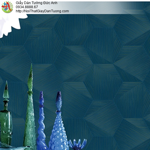 6311-6 - Giấy dán tường màu xanh rêu, giấy dán tường 3D, hình khối