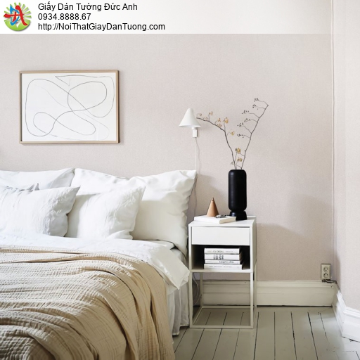 70218-4 Giấy dán tường màu hồng xám khói đơn giản, hiện đại nhẹ nhàng