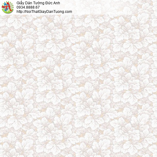 9417-2 Giấy dán tường họa tiết lá cây màu hồng trắng đơn giản nhẹ nhàng