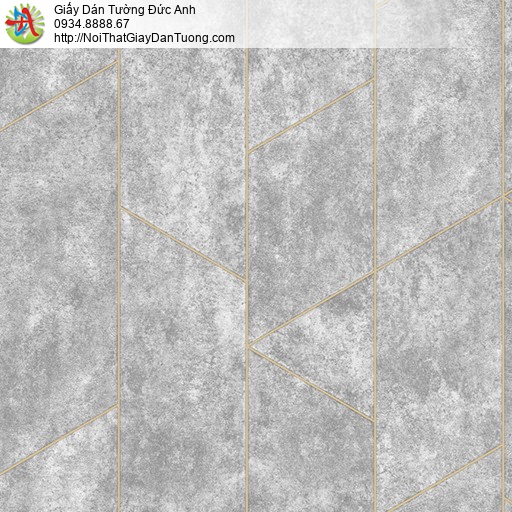 96022-2 Giấy dán tường họa tiết gạch thẻ màu xám tối giả xi măng độc lạ