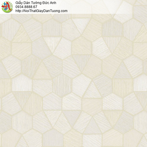 98005-3 Giấy dán tường 3D họa tiết hình ngũ giác đều màu vàng xám