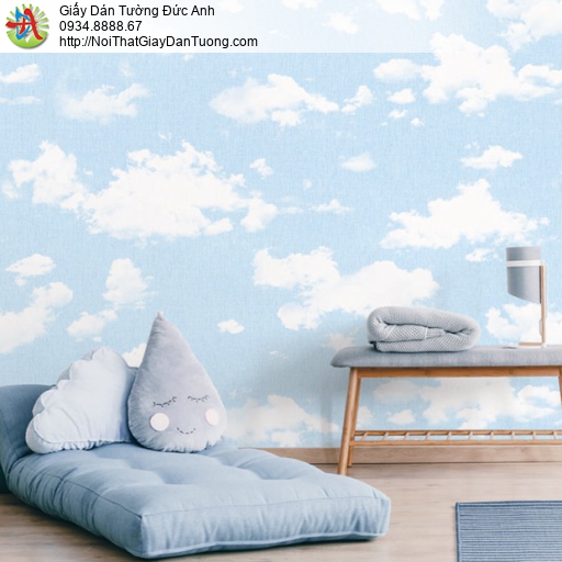 3932-3 Giấy dán tường họa tiết đám mây trong xanh gần gũi