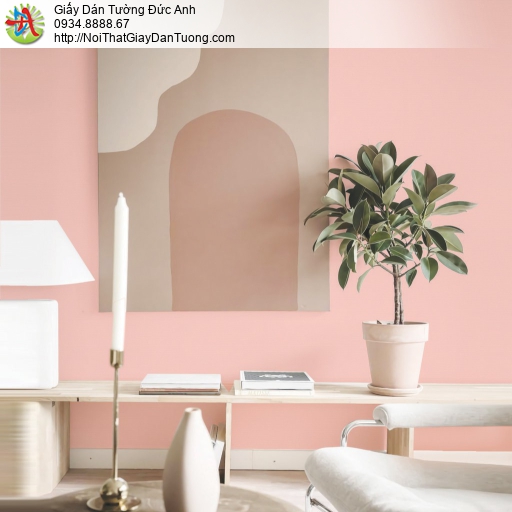 15098-9 Giấy dán tường màu hồng pastel hot nhất hiện nay cho không gian đầy thơ mộng