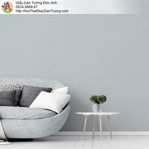 Giấy dán tường V-concept 7907-3, giấy dán tường màu xám nhạt, xanh nhạt, giấy đơn giản một màu có gân