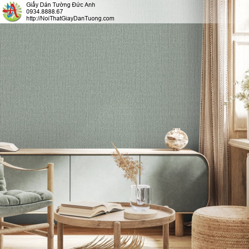 Giấy dán tường V-concept 7929-4, giấy dán tường màu xanh rêu đẹp, giấy đơn giản hiện đại một màu