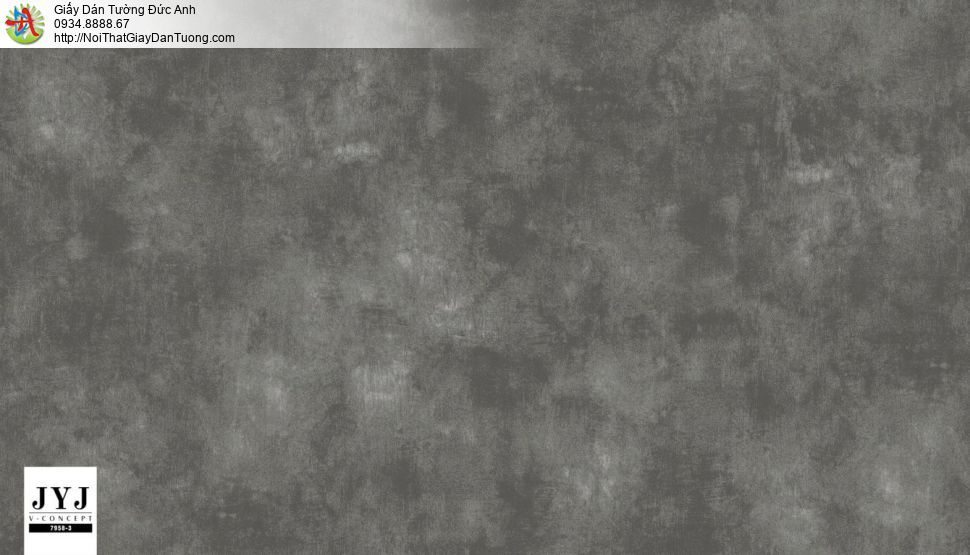 Giấy dán tường V-concept 7958-3, giấy dán tường dạng xi măng bê tông hiện đại màu đen, màu xám tối 