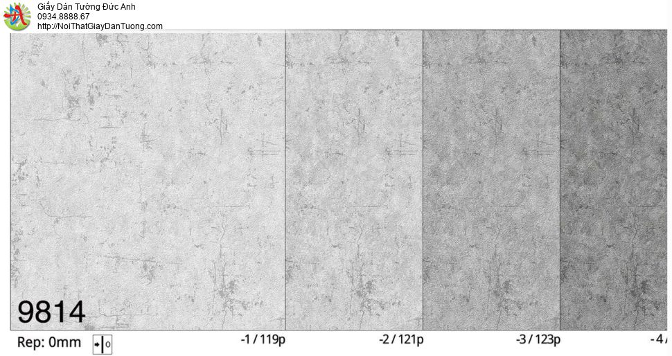 The View 9814-1, giấy dán tường màu bê tông xi măng màu trắng hiện đại đang hot trên thị trường