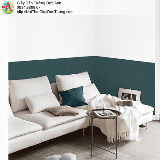 Soho 56160-12, giấy dán tường dạng gân đơn giản một màu xanh rêu, xanh lá cây đậm cho điểm nhấn