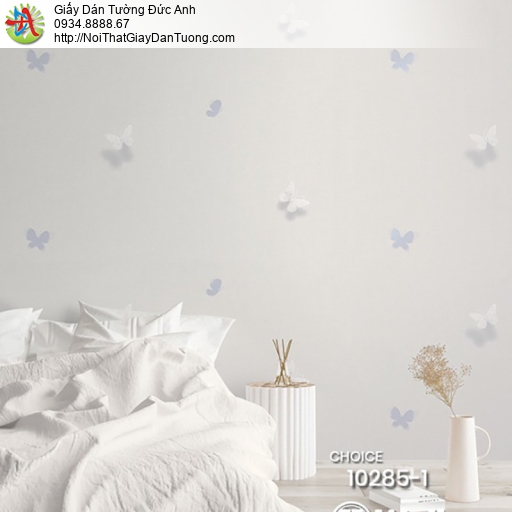 Choice 10285-1, giấy dán tường hình con bướm bay lượn 3D màu kem