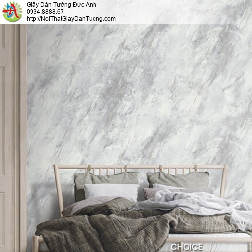 Choice 10295-4, giấy dán tường giả đá màu xám, xám trắng vân đá marble đẹp ấn tượng