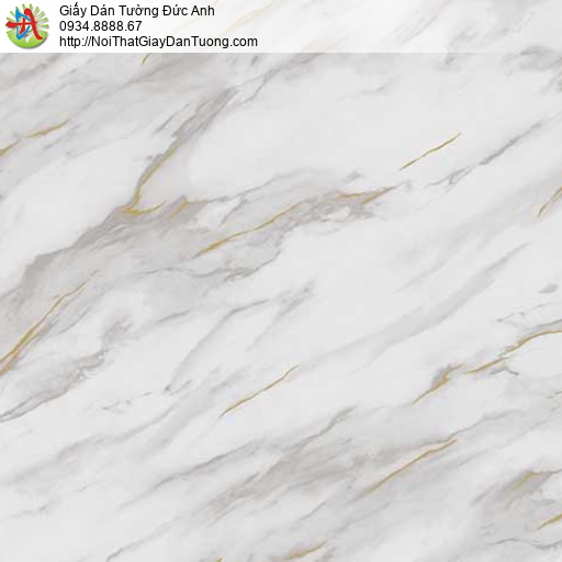 Galaxy 7838-1, giấy dán tường giả đá marble màu trắng xám điểm vàng
