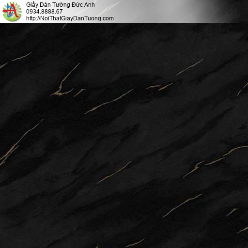 Galaxy 7838-4, giấy dán tưởng giả vân đá màu đen họa tiết vàng nhạt sóng như đá marble