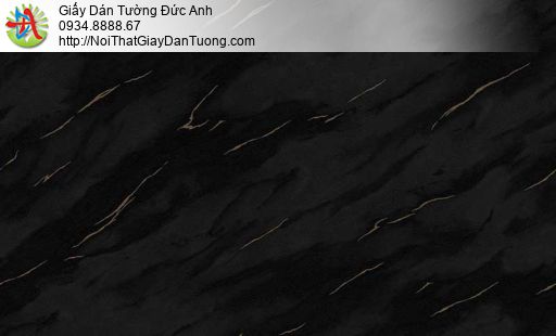 Galaxy 7838-4, giấy dán tưởng giả vân đá màu đen họa tiết vàng nhạt sóng như đá marble