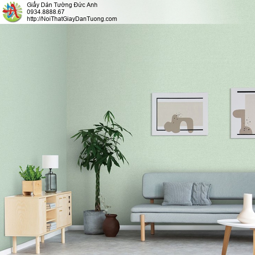 Fiore 57193-8, giấy dán tường màu xanh lá cây nhạt, giấy gân vân nhỏ một màu hiện đại