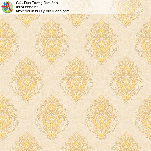 Fiore 81194-6, giấy dán tường cổ điển Châu Âu màu vàng đồng vàng đậm sang trọng