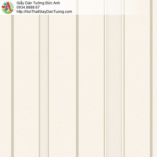 Fiore 81208-2, giấy dán tường kẻ sọc to màu vàng kem sang trọng