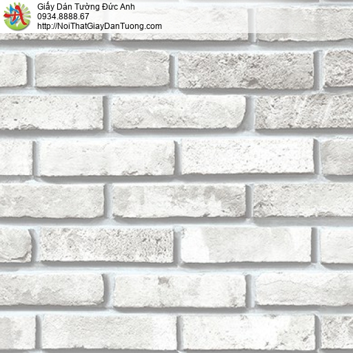 Fiore 85051-1, giấy dán tường giả gạch 3D màu trắng, màu xám trắng