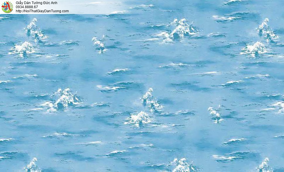 The One 6836-2, giấy dán tường biển đại dương với màu xanh nước biển sóng vỗ trắng xóa