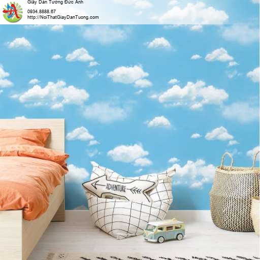 Giấy dán tường bầu trời xanh mây trắng 88421-2