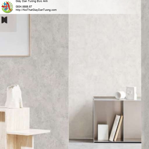 Giấy dán tường giả bê tông xi măng màu xám trắng nhạt 88429-1