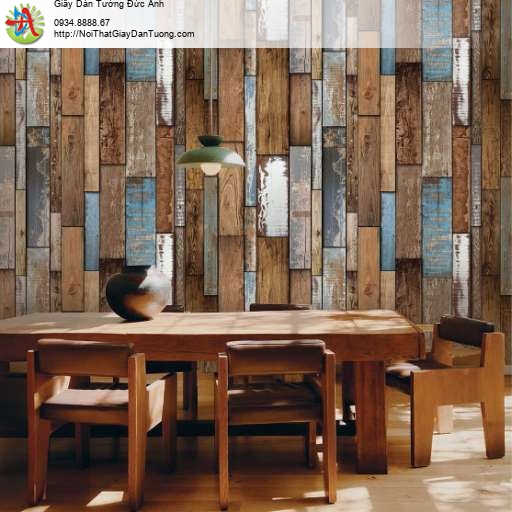 Giấy dán tường giả gỗ dạng thanh nhiều màu sắc, Natural 87007-1