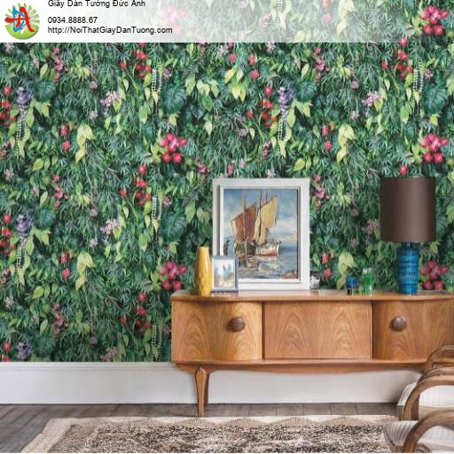 Giấy dán tường bức tường hoa tự nhiên như ở rừng nhiệt đới 88637-1