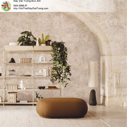 Giấy dán tường giả bê tông xi măng màu nâu nhạt 88433-3